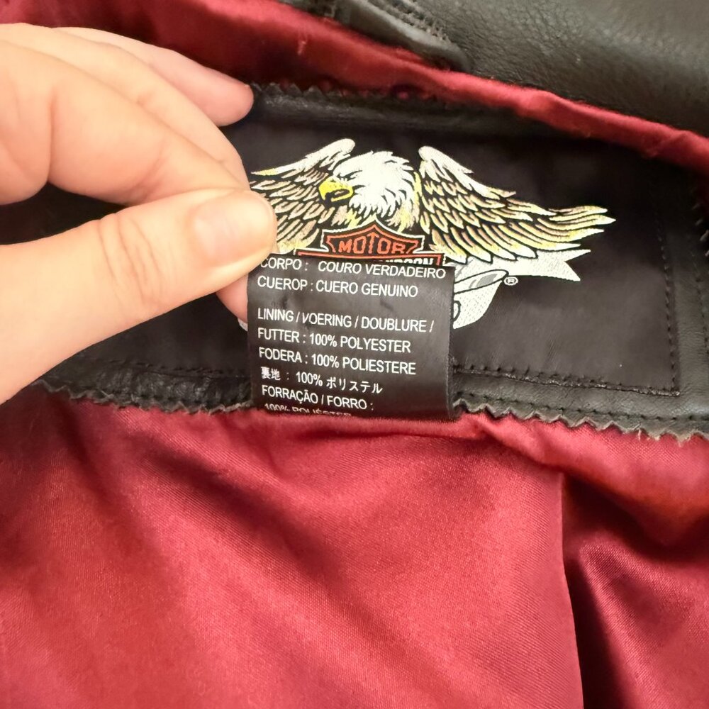 Harley-Davidson Genuine Leather Moto Jacket | Studded Detail | Women’s XL - Picture 10 of 12